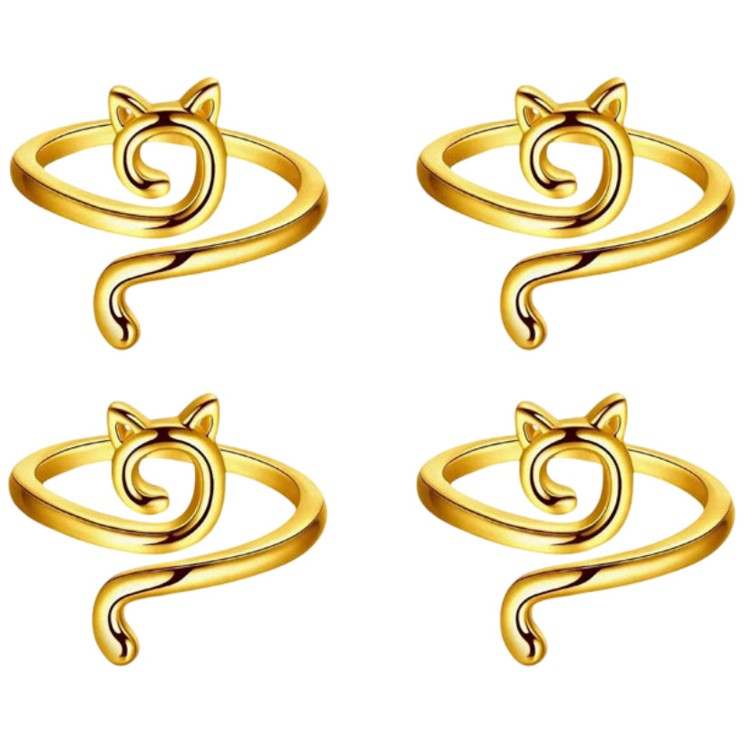 4pcs Cat Design Open Yarn Guide Rings for Faster Knitting and Crochet Thread Control