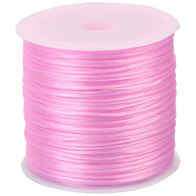 0.8mm Transparent Crystal Elastic Cord for Beading, Bracelets, and Jewelry Making, 60m Roll