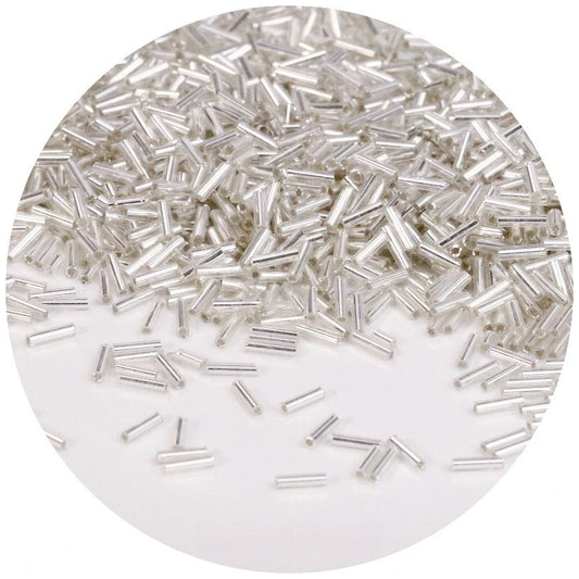 Glass Bugle Beads 2x6mm Mini Tube Seed Beads for Jewelry Making Crafts, Pack of 1200