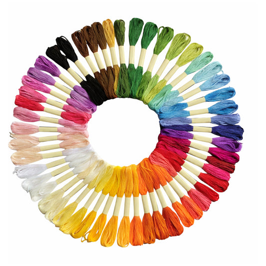 50 Skeins Rainbow Embroidery Floss Cotton Cross Stitch Thread for Friendship Bracelets, DIY Crafts, Sewing and Needlework