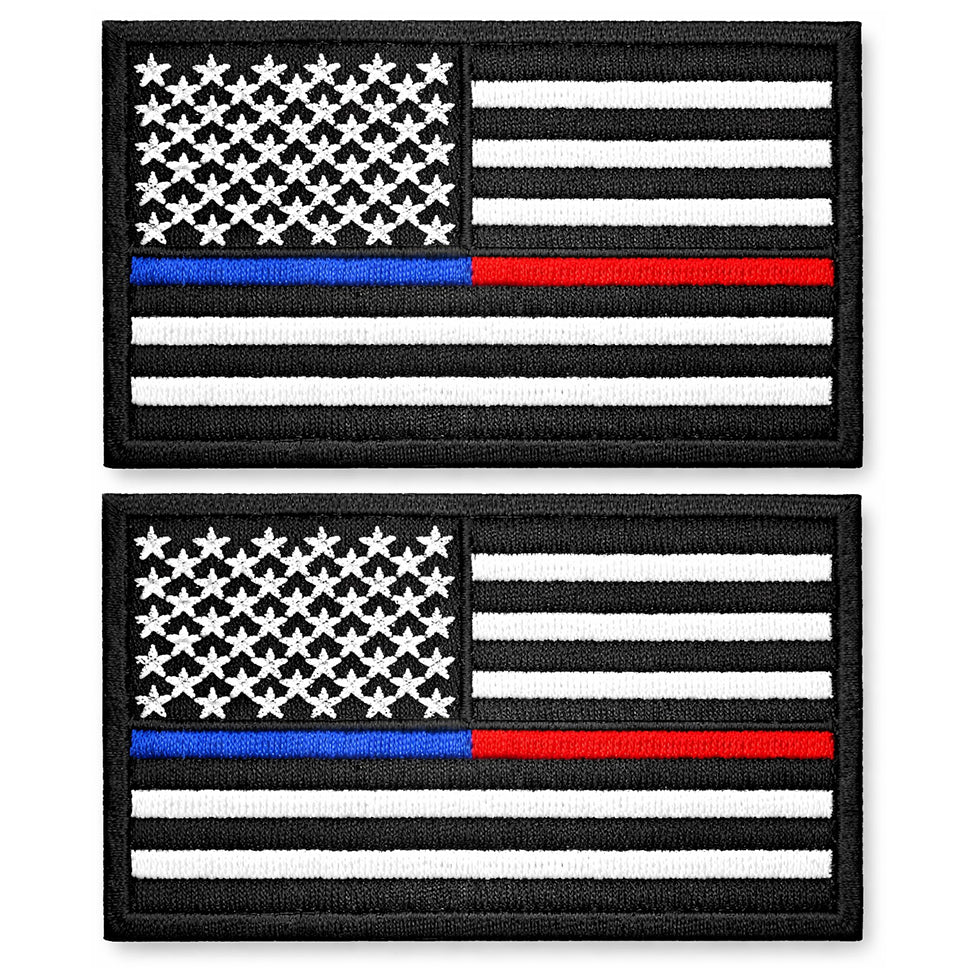 2 Pack Tactical USA Flag Patch 2x3 Inch Embroidered Regular and Reverse with Loop Backing