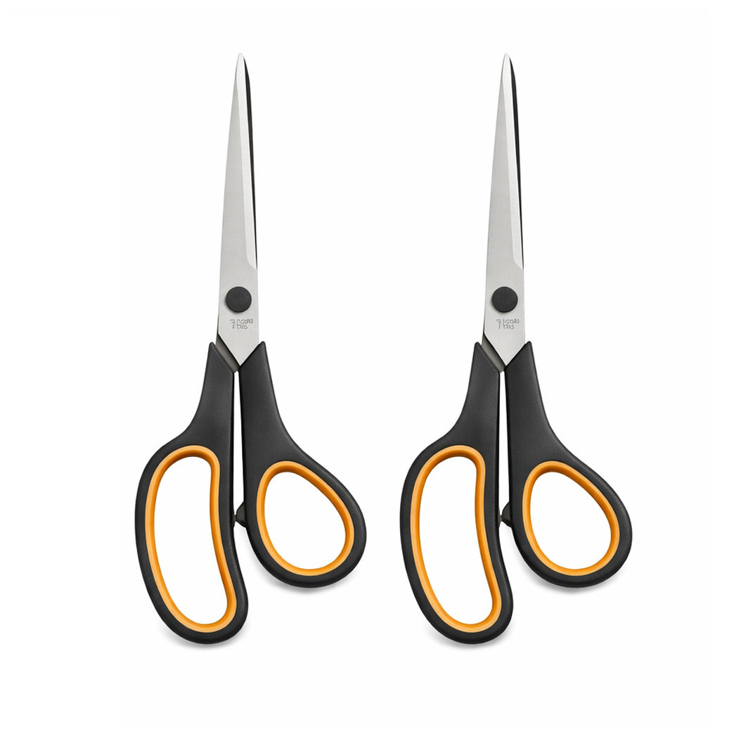 8 Inch Titanium Bonded Straight Scissors with Soft Grip Handles for Fabric, Packaging, Crafts and DIY Cutting Tasks