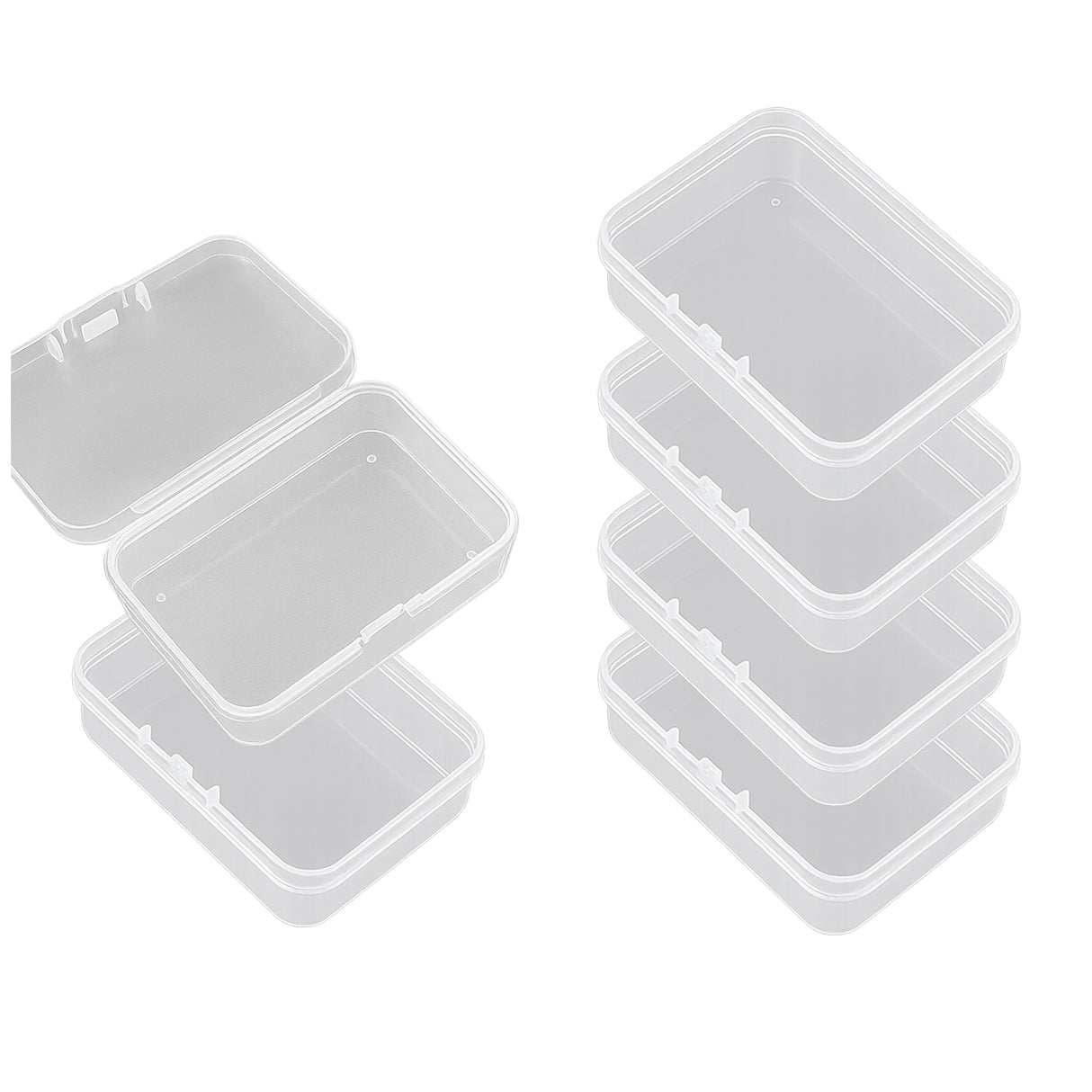 Clear Plastic Mini Storage Boxes for Beads, Jewelry, Crafts, and Small Item Organization, Pack of 6