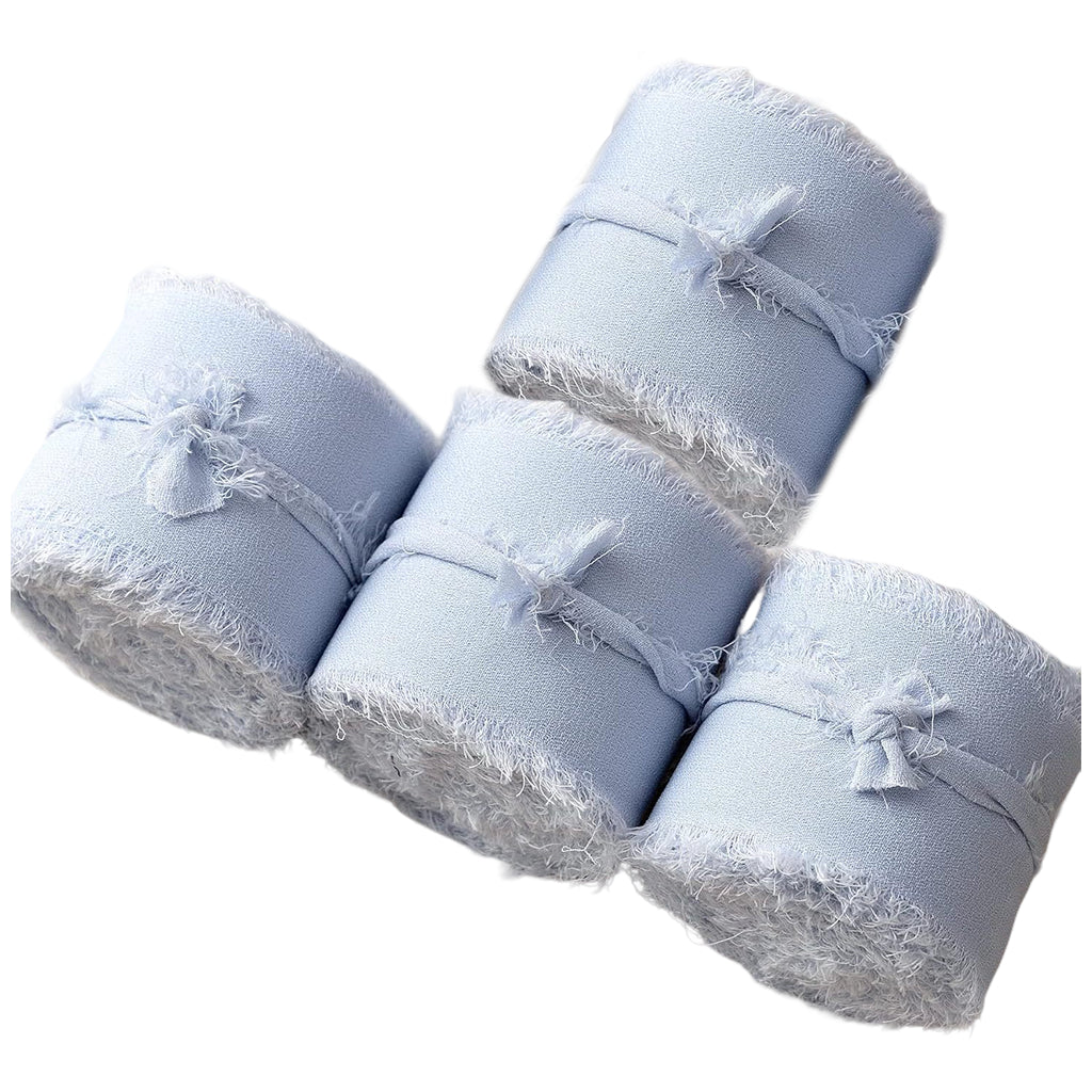 Chiffon Ribbon Rolls 1.5 Inch 5.5 Yards for Gift Wrapping Weddings Parties Floral DIY Crafts, Pack of 4