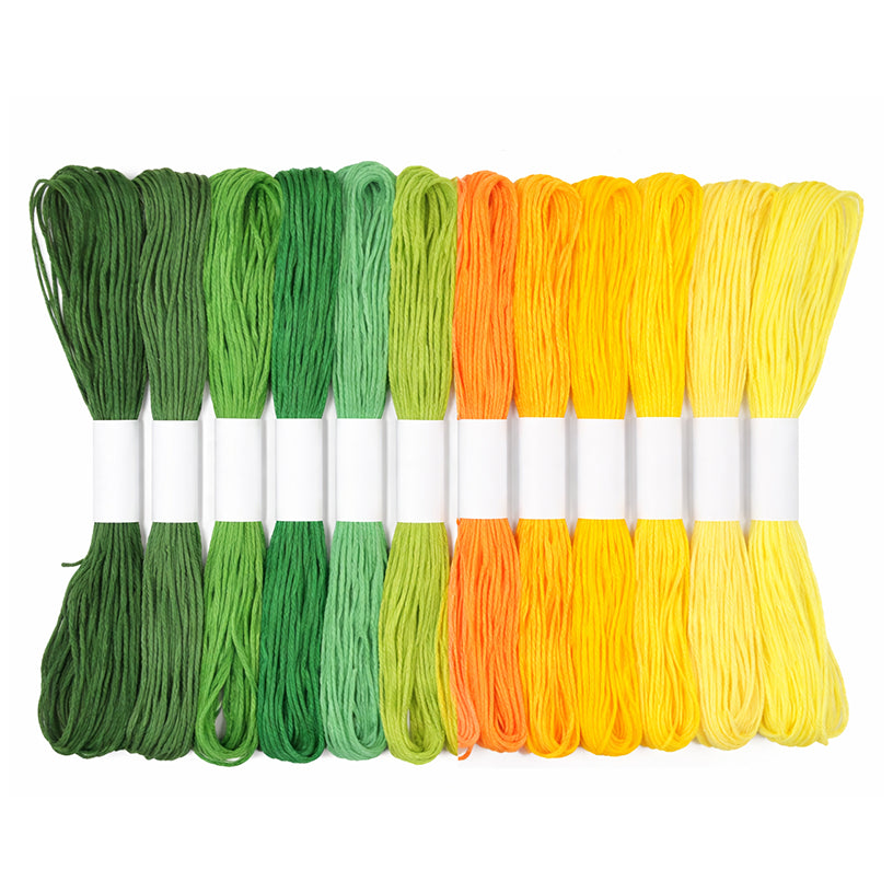 Premium Cotton Embroidery Floss Skeins for Cross Stitch Sewing and Bracelet Making, Pack of 12