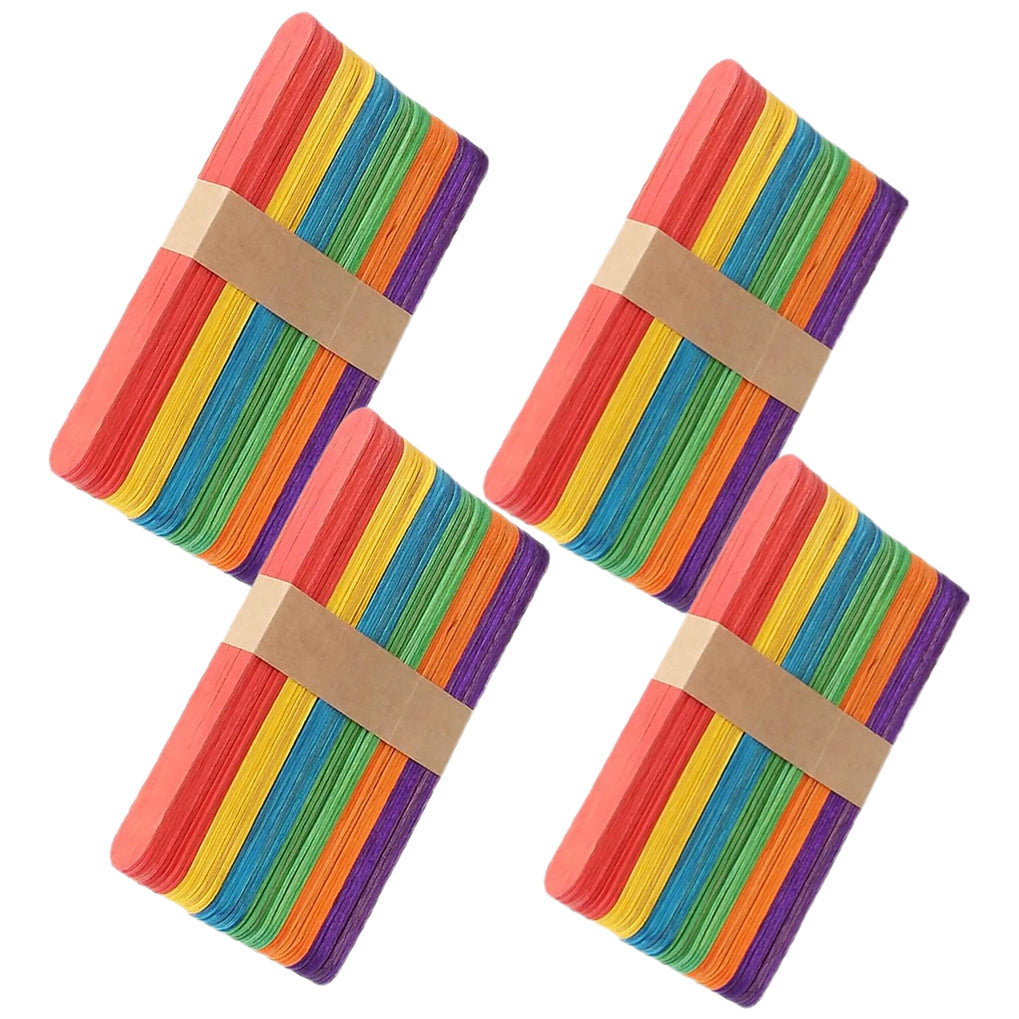 Jumbo 6 Inch Colored Wooden Popsicle Sticks Rainbow Craft Sticks for Kids Education Art and DIY Projects