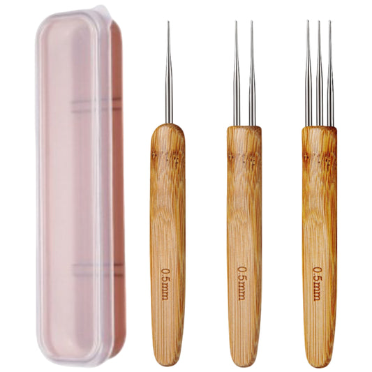 Dreadlock Crochet Hook Tool Set (1, 2, 3 Hooks) for Hair Weaving and Maintenance