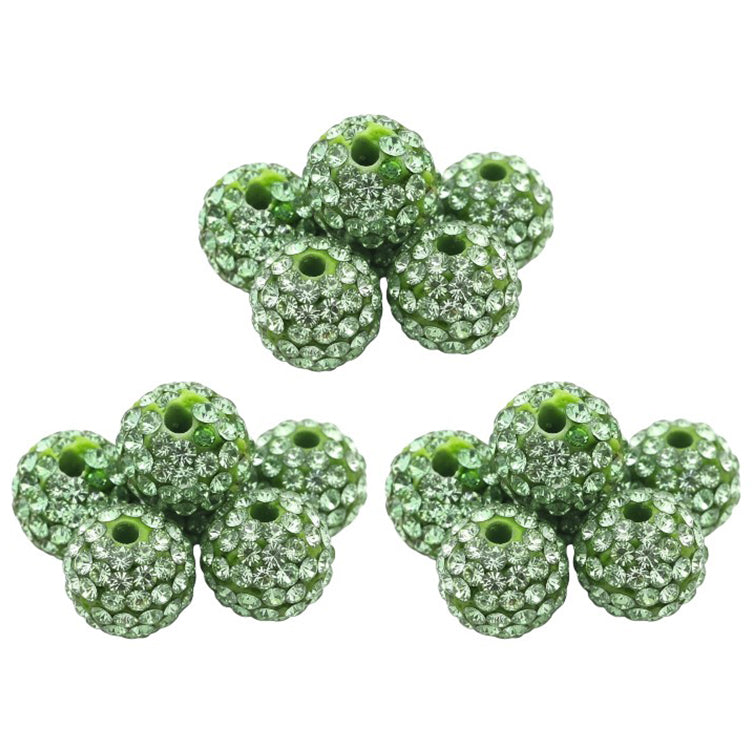 10mm White Rhinestone Beads for Jewelry Making Round Disco Crystal Beads for DIY Bracelets, Earrings and Necklaces
