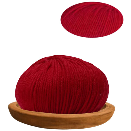 Too Red 100% Merino Wool Yarn, 4 Strands, 140 Yards 50g/1.76oz, 6-Ply Soft Yarn for Knitting & Crocheting