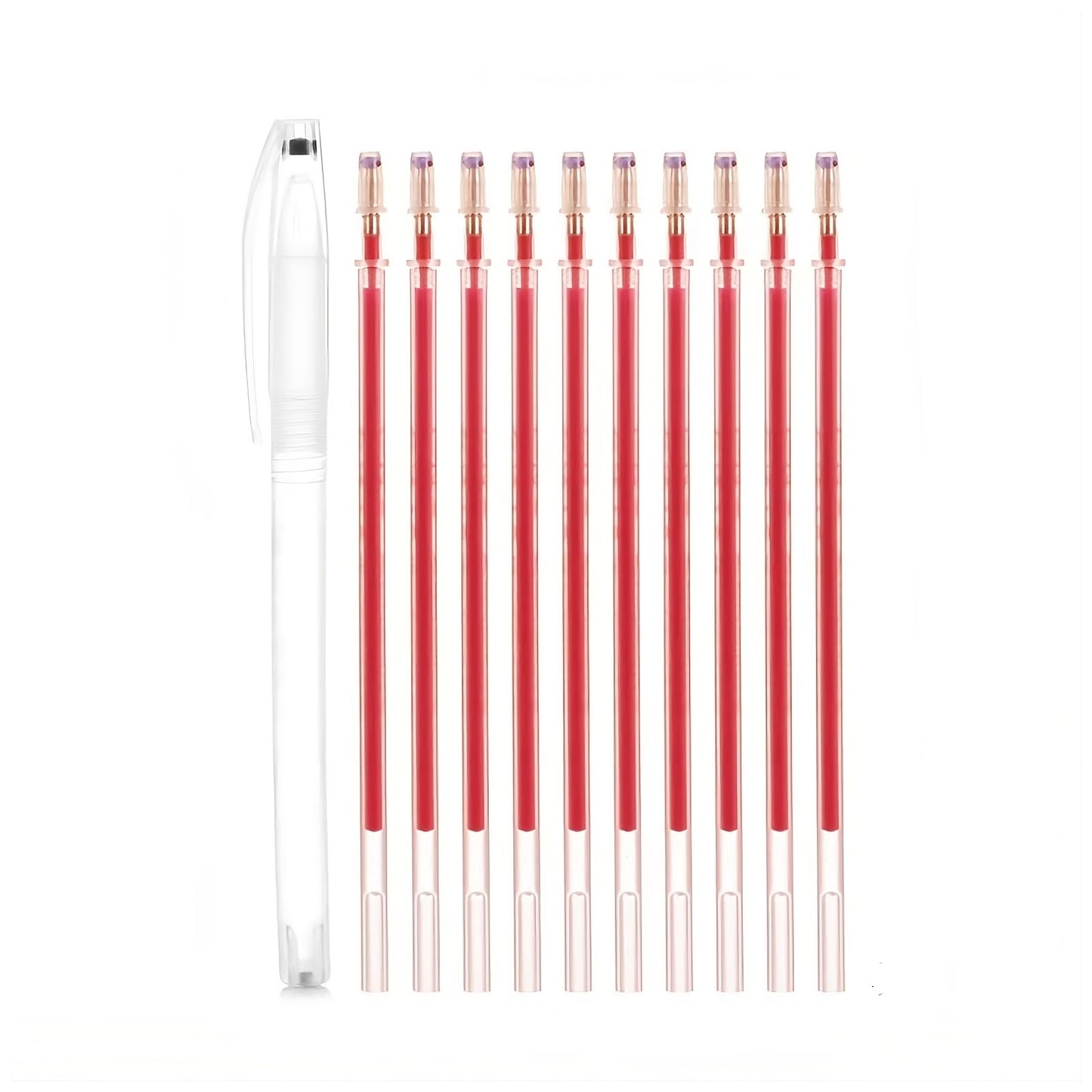 Heat Erasable Fabric Marking Pen with 10 Refills Disappearing Ink for Sewing Quilting Embroidery and DIY Crafts