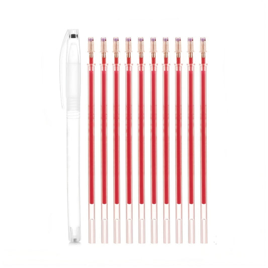 Heat Erasable Fabric Marking Pen with 10 Refills Disappearing Ink for Sewing Quilting Embroidery and DIY Crafts