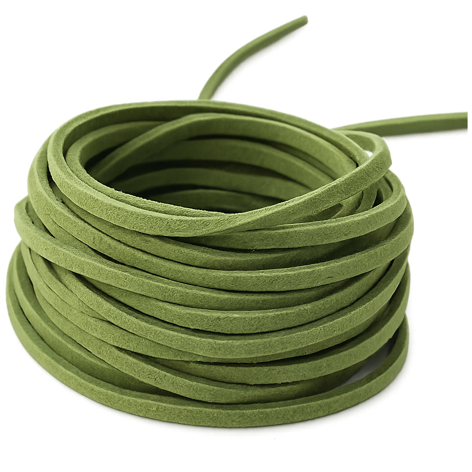 3mm Flat Genuine Leather Cord Brown 5.5 Yards Natural Leather Lacing for Jewelry, Bracelets, Necklaces and Crafts