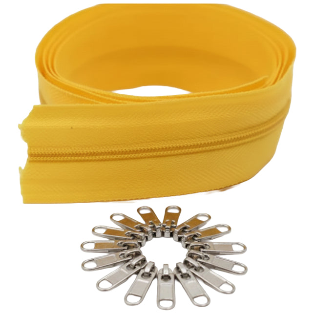 10 Yard Nylon Coil Zipper Roll with 25 Sliders Bulk Sewing Zippers for Bags Clothing Cushions and DIY Crafts