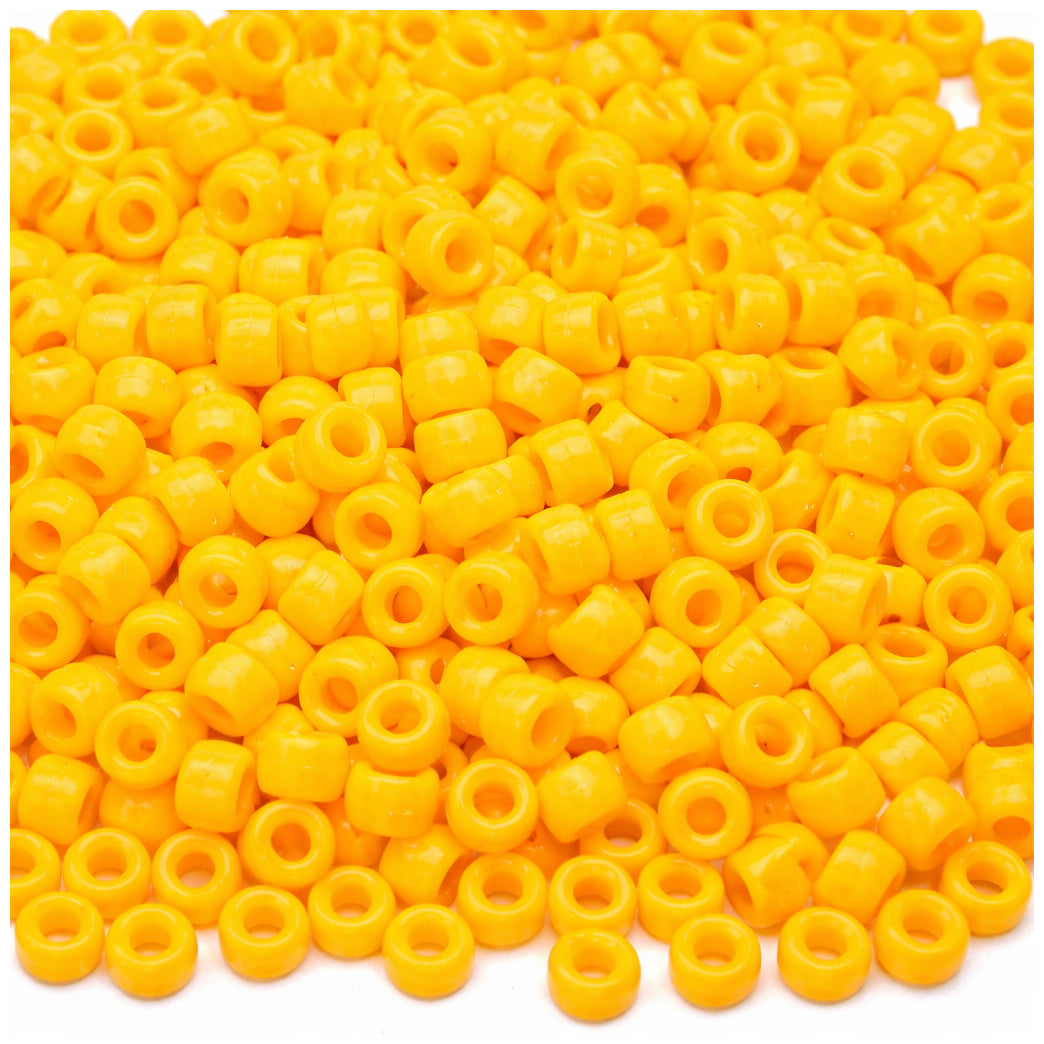 Plastic Pony Beads 6x9mm for Hair Braiding Bracelets Keychains and DIY Crafts, Pack of 300