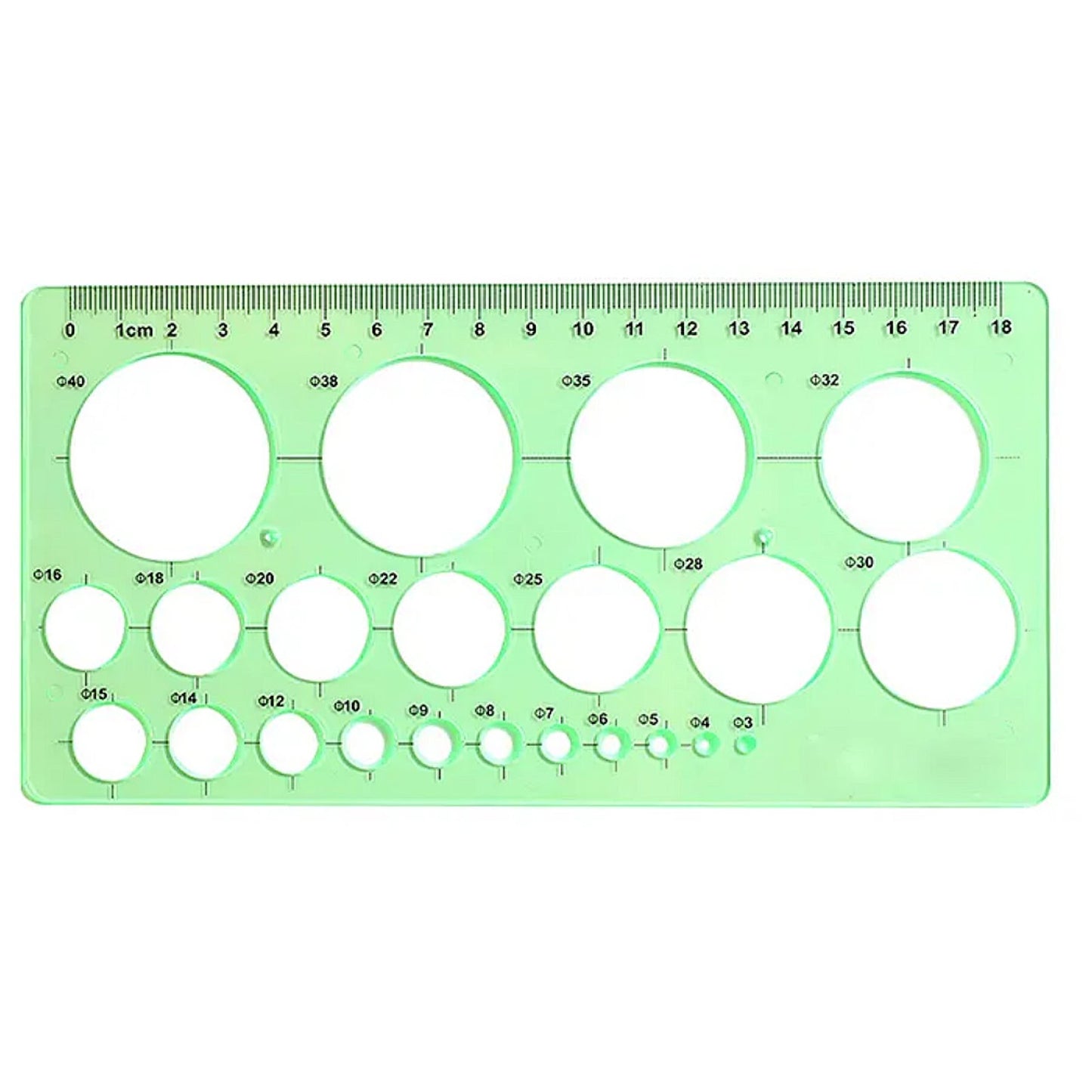 Professional Circle Template Guide with Inch and Metric Graduations for Drafting Drawing Woodworking and Design Tools