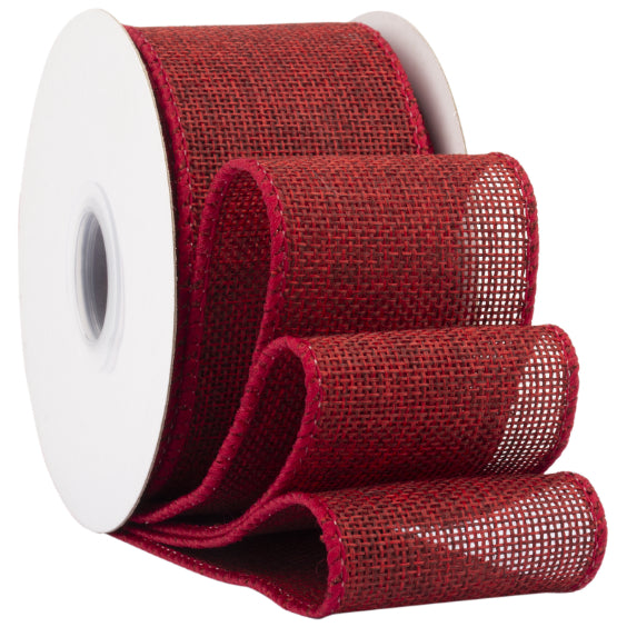 2.5 Inch x 10 Yards Natural Burlap Wired Ribbon Faux Linen for Bows, Wreaths, and Decorations