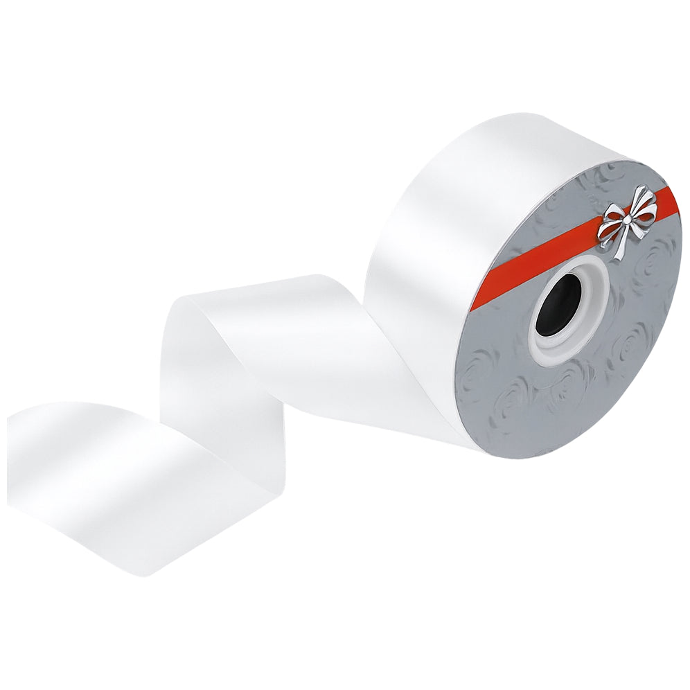 100 Yards Double Faced Cream Satin Ribbon for Gift Wrapping and Wedding Decorations