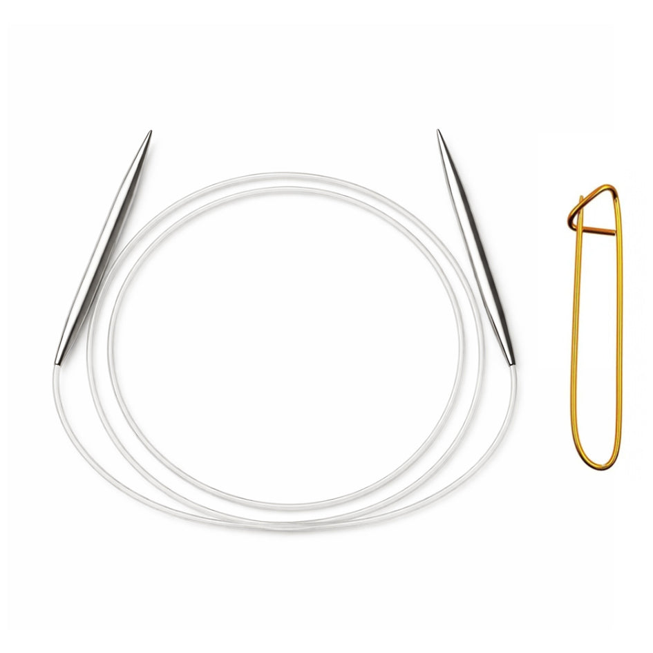 Stainless Steel Circular Knitting Needles with Stitch Holder for Hats Sleeves Scarves Baby Sweaters and Small Projects