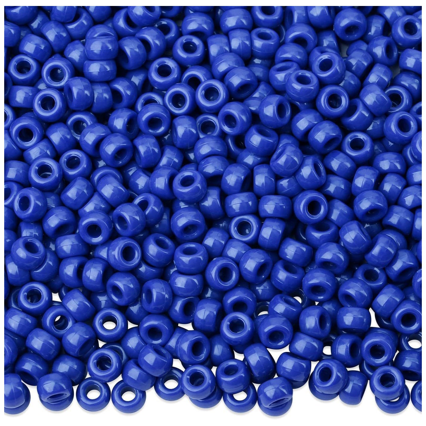 Pony Beads 6 x 9 mm Plastic Craft Beads for DIY Jewelry Hair and Decorations, Pack of 1200