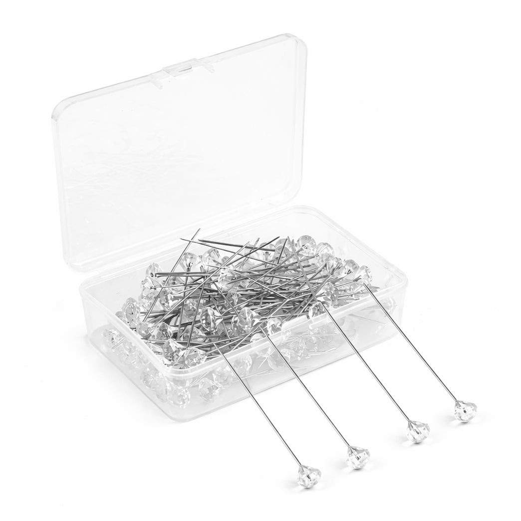 2 Inch Rhinestone Corsage Pins Straight Head Floral Pins for Wedding Bouquets, Sewing, Quilting and DIY Crafts