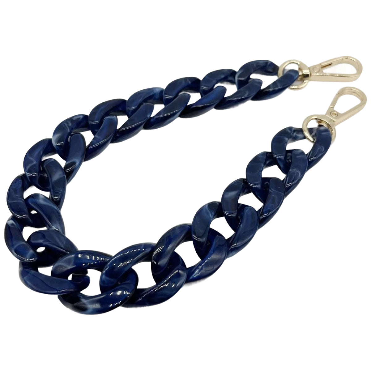 Large Acrylic Flat Chain Strap 14.57 Inch Replacement Handle for Handbags, Purses, and DIY Crafts