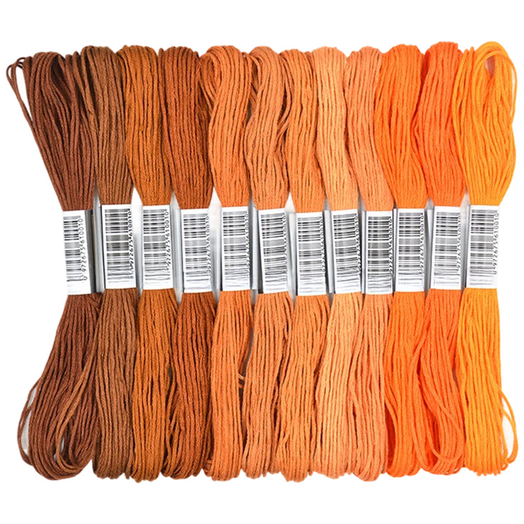 12 Skeins Embroidery Floss 6 Ply Polyester Variegated Threads 105 Yards for Cross Stitch Bracelet Knitting Craft