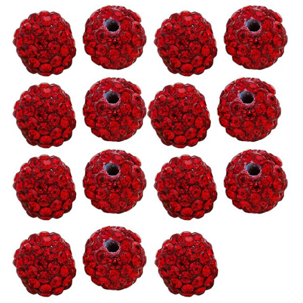 10mm White Rhinestone Beads for Jewelry Making Round Disco Crystal Beads for DIY Bracelets, Earrings and Necklaces