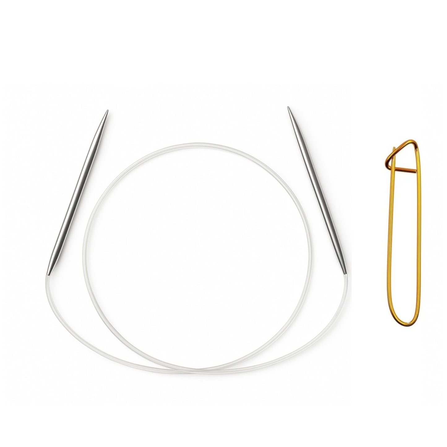 Stainless Steel Circular Knitting Needles with Stitch Holder for Hats Sleeves Scarves Baby Sweaters and Small Projects
