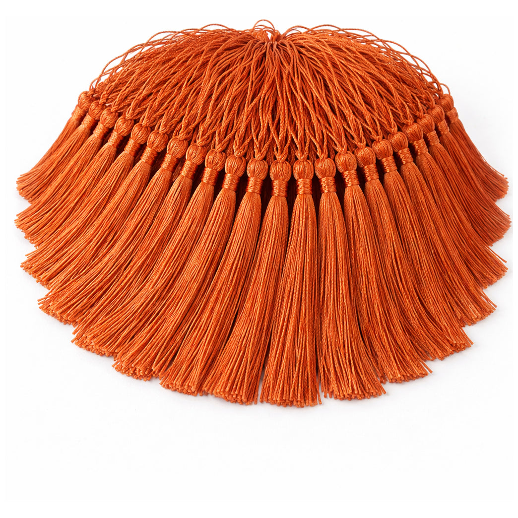 Mini Silky Tassels with Loops for Jewelry Making DIY Crafts Bookmarks Handmade Polyester 5 Inch, Pack of 100