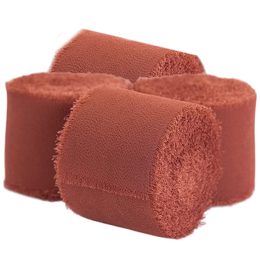 Chiffon Ribbon Rolls 1.5 Inch 5.5 Yards for Gift Wrapping Weddings Parties Floral DIY Crafts, Pack of 4