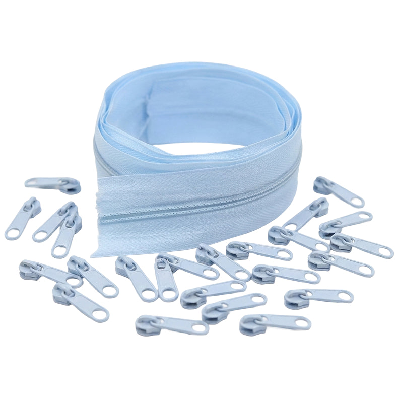 10 Yard Nylon Coil Zipper Roll with 25 Sliders Bulk Sewing Zippers for Bags Clothing Cushions and DIY Crafts