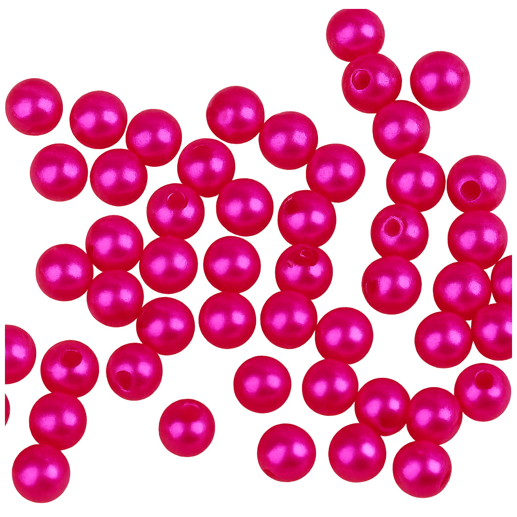 8mm White Plastic Pearl Beads for Jewelry Making, Crafts, and DIY Decorations, 1800 Pcs