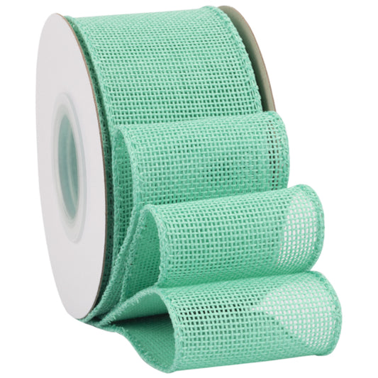 2.5 Inch x 10 Yards Natural Burlap Wired Ribbon Faux Linen for Bows, Wreaths, and Decorations