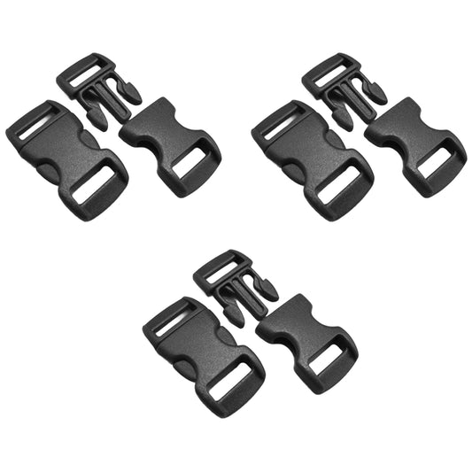 1 Inch Side Release Buckles Dual Adjustable Plastic Clips for Webbing Straps, Pack of 6