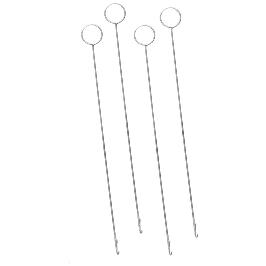 Stainless Steel Knitting Needles – Round Handle Crochet Hook with Latch for DIY Sewing & Fabric Straps (4-Pack)