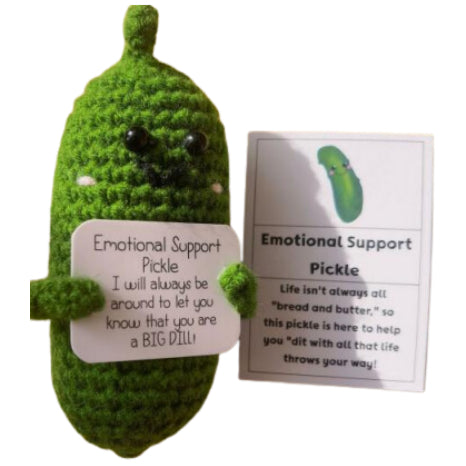 Pickle With Card Handmade Crochet Doll - Lovely Gift with Different Cards for Emotional Support & Positivity