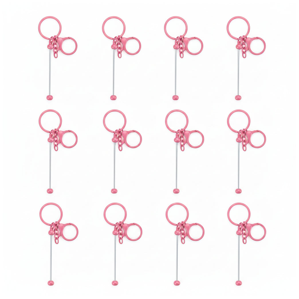 Beadable Keychain Bars Metal 14.8cm Blank Beaded Keychains for DIY Crafts Gifts and Jewelry Making