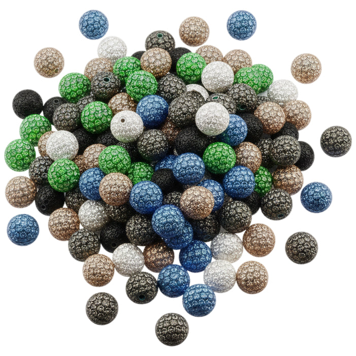Sparkle Rhinestone Clay Beads Round Disco Spacer Beads for Jewelry Making, Bracelets, Earrings and DIY Craft Projects