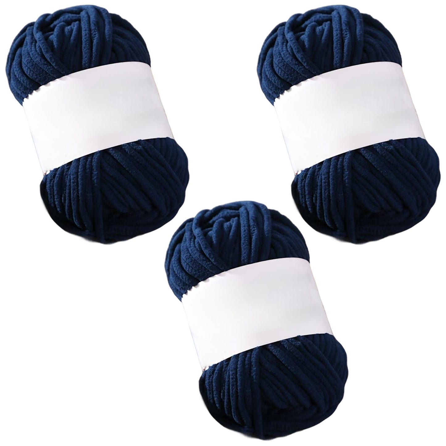 Soft Chenille Velvet Yarn for Crocheting Knitting Weaving Blankets and DIY Craft Projects 50 Grams/1.76oz 93 yards, Pack of 3