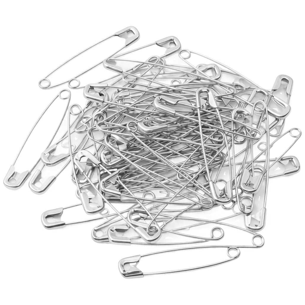 Heavy Duty Silver Safety Pins Bulk Pack for Sewing Diapers Bandages and Race Bibs