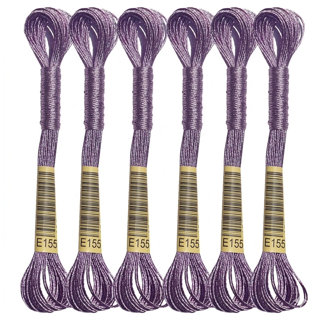 6-Skein Metallic Embroidery Floss for Cross Stitch, Friendship Bracelets, String Art, and DIY Crafts