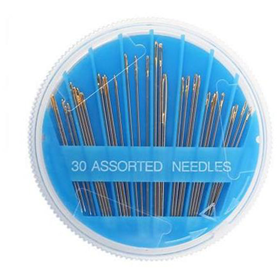 Sewing Needle Set with Safe Storage Container for Hand Sewing Crafts, Pack of 30