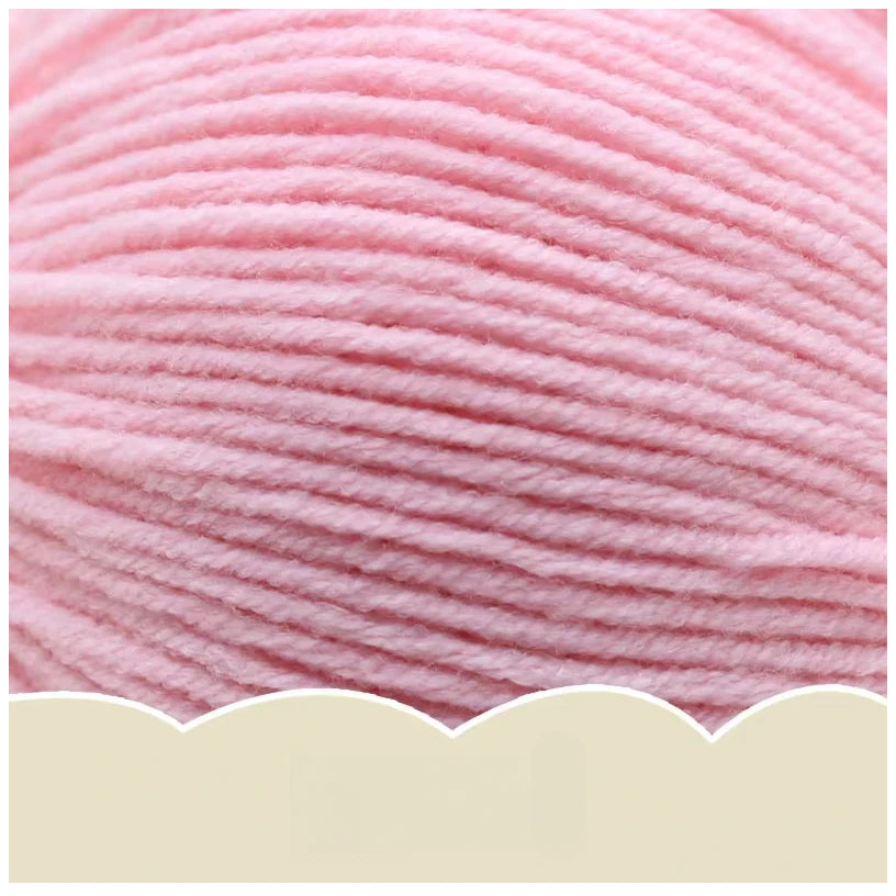 Pink Super Soft 4-Ply 50g/1.76oz, 180yds Cotton Acrylic Blend Yarn, Sport Weight for Sweaters, Dolls, and Baby Crochet