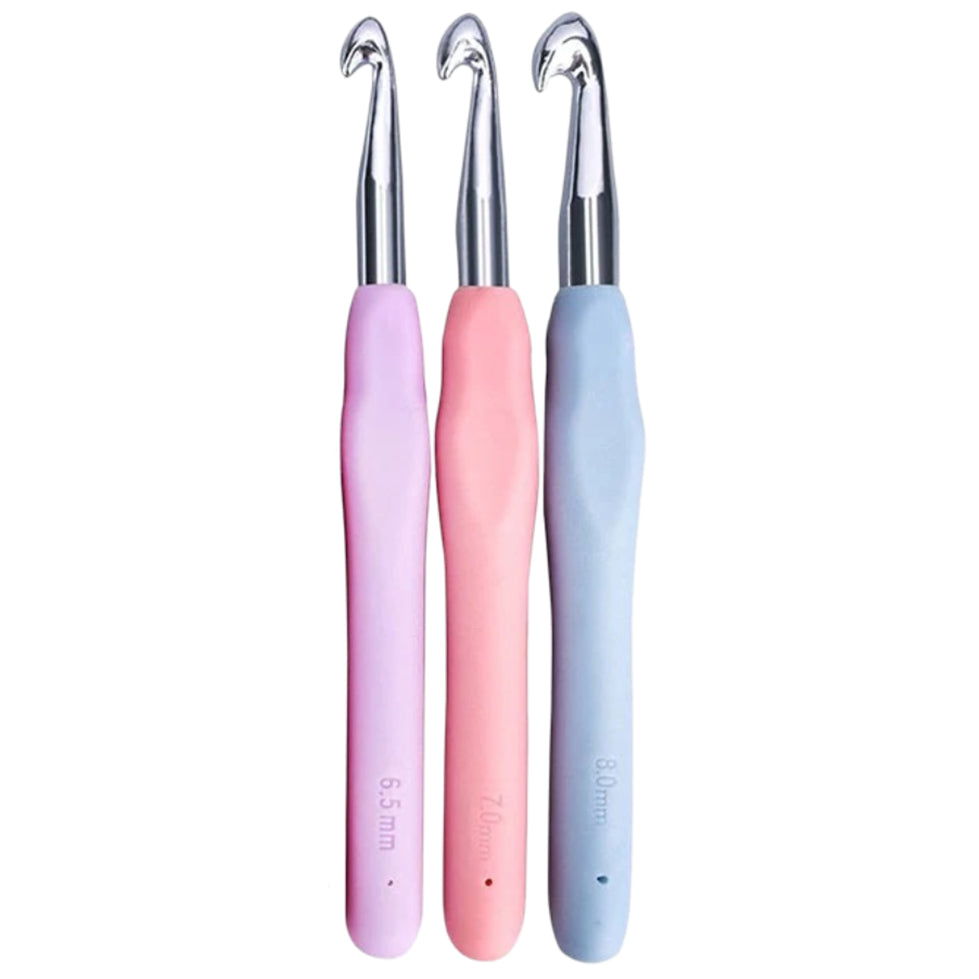 Crochet Hook 3 Sizes Set for DIY Yarn Projects, Knitting Gloves, Hats, Bags, and More