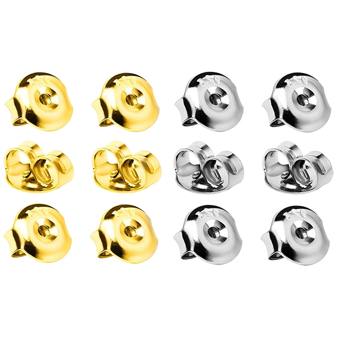 Hypoallergenic Locking Earring Backs Replacement Set 6 Pairs Secure Stud Earring Backings for Jewelry Repair and Daily Wear