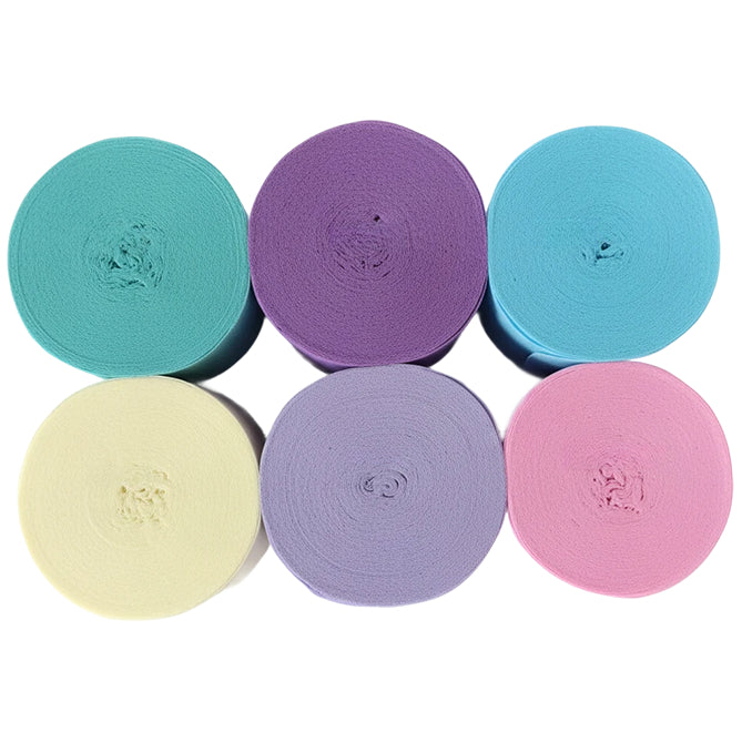 Crepe Paper Streamers 82ft Each Roll for Birthday, Wedding, and Party Decorations 1.77 Inch, Pack of 6