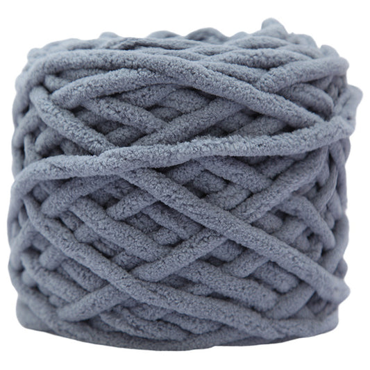 Gray Super Bulky Chenille Yarn for Knitting/Crochet, #6 Weight (55 Yards)