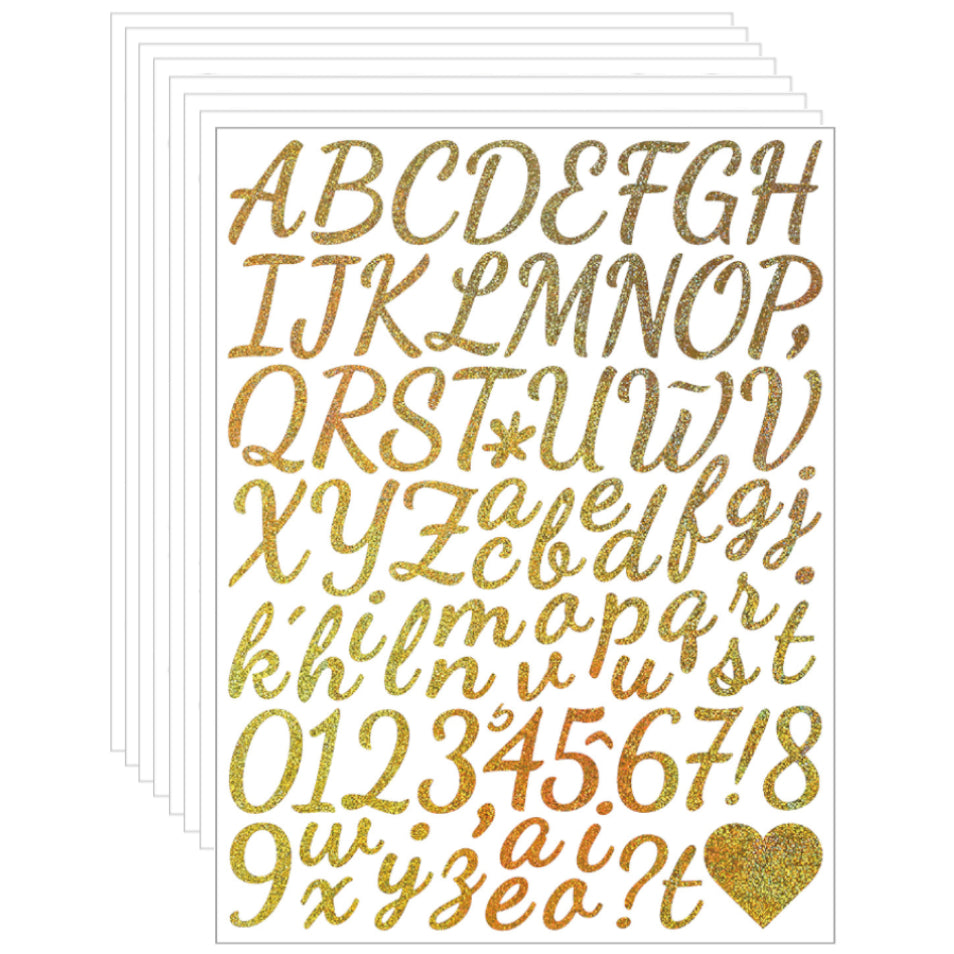 Glitter Vinyl Letter and Number Stickers Self Adhesive Waterproof Decals for Crafts Signs Mailbox DIY Decoration, Pack of 8