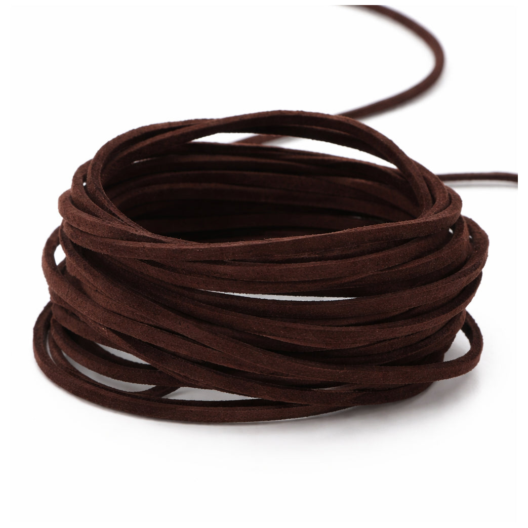 3mm Flat Genuine Leather Cord Brown 5.5 Yards Natural Leather Lacing for Jewelry, Bracelets, Necklaces and Crafts
