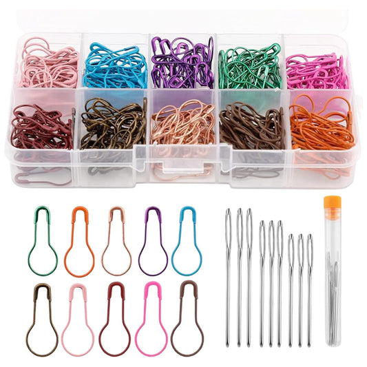 300 Pcs Metal Stitch Markers with Needle Tube and Storage Box for Knitting and Crochet